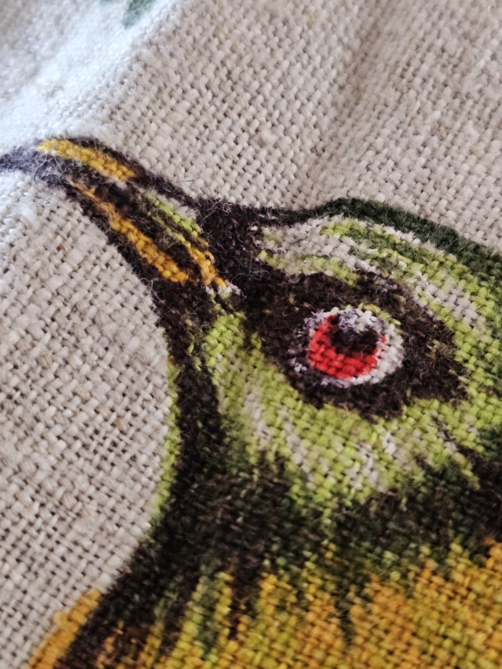 Vintage New Zealand Souvenir Linen Tablecloth – Native Birds & Flora Art - Picture 6 of 9